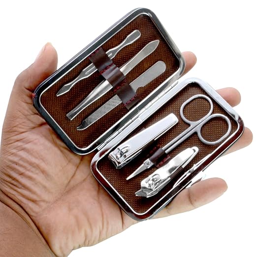 SJ 6 in 1 Nail Art Clipper Pedicure Manicure Tweezer Cutter Earpick Tool Set.