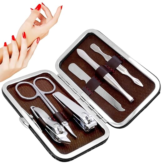 SJ 6 in 1 Nail Art Clipper Pedicure Manicure Tweezer Cutter Earpick Tool Set.