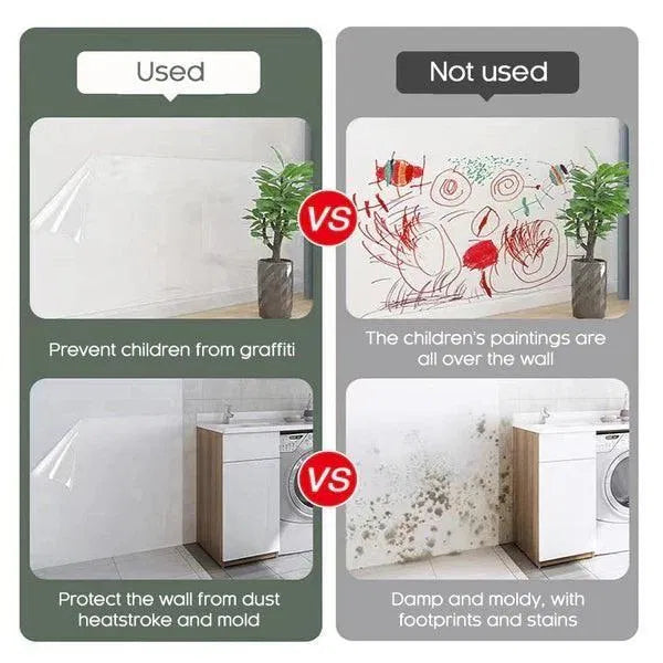 Self- Adhesive Transparent Electrostatic Wall Protection Film 2 pcs